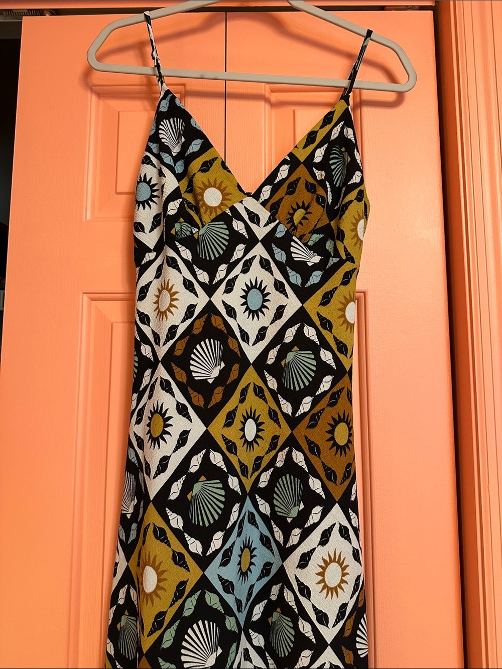 Lisa Says Gah x Nuuly Christy Midi Slip Dress in Warm Sun print